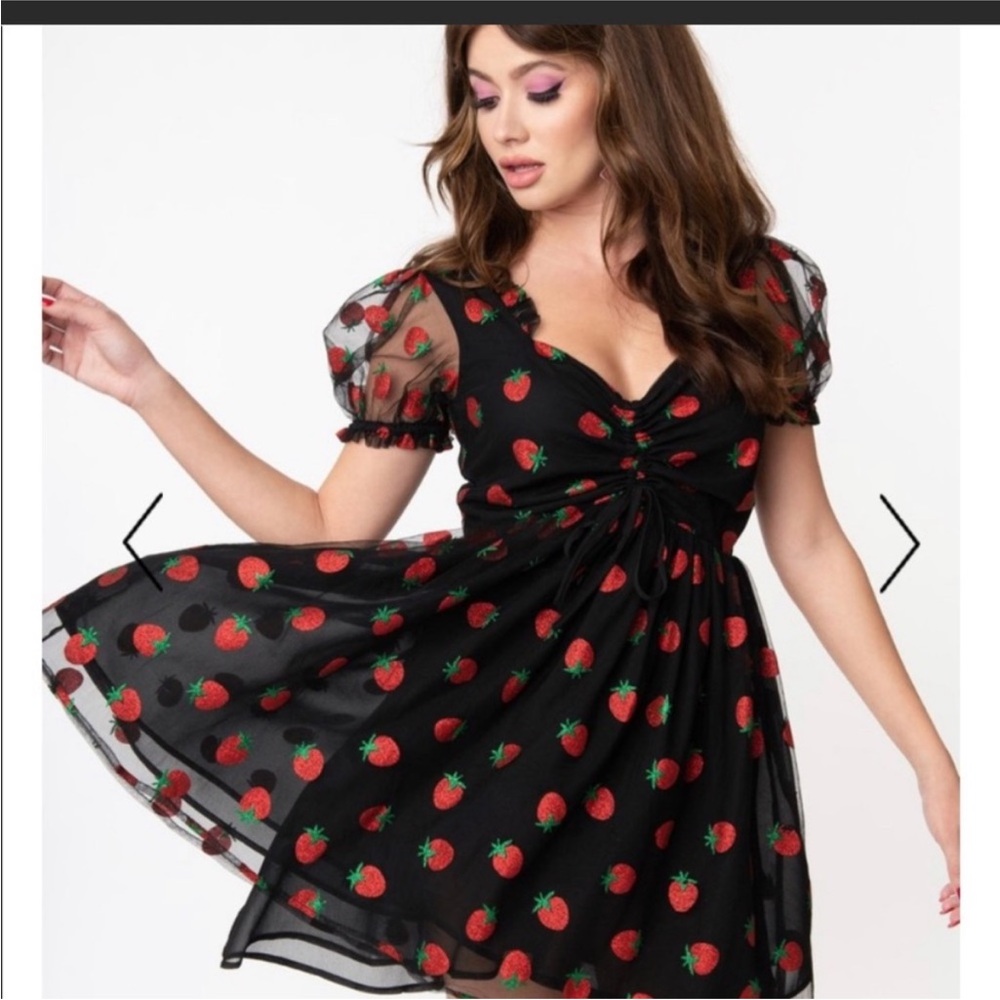 Unique Vintage Strawberry Dress